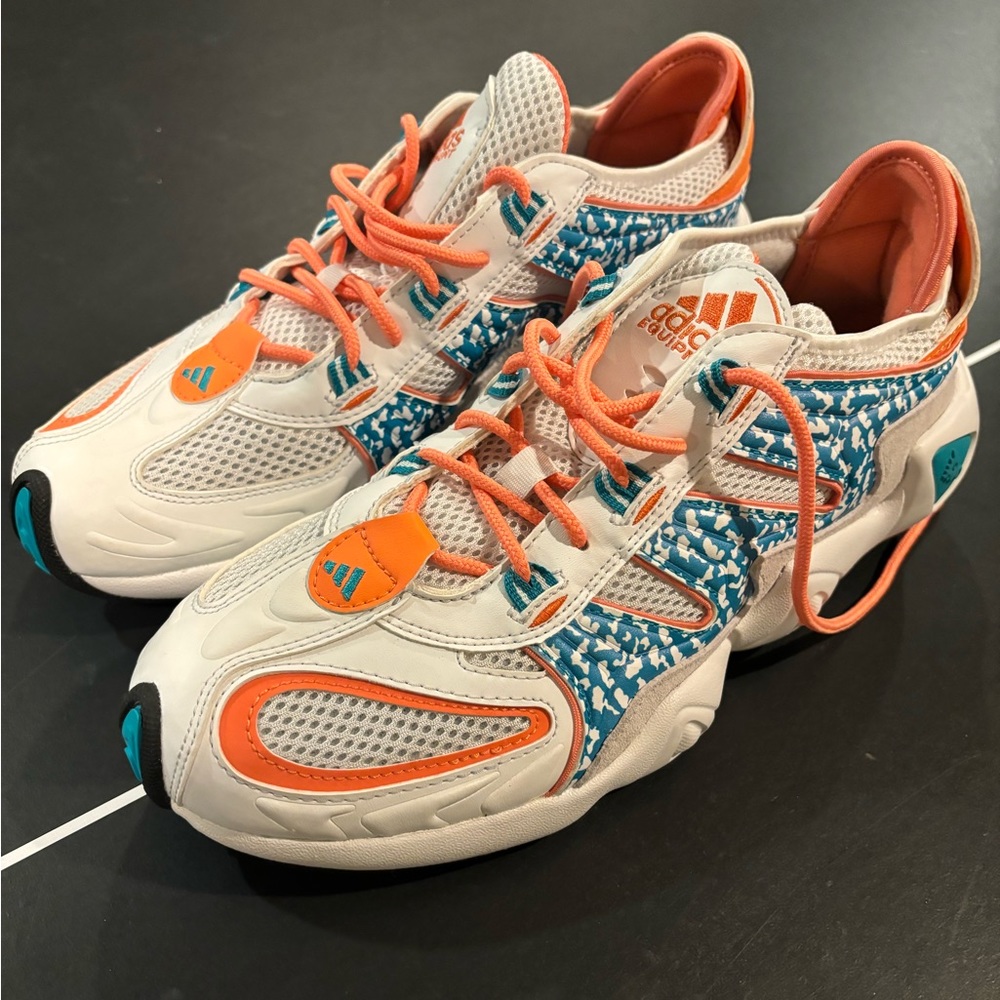 Adidas Shoes (Coral, Blue, and White)